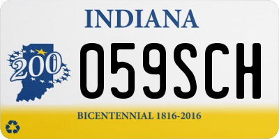 IN license plate 059SCH