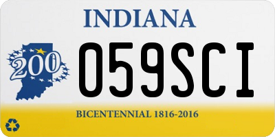 IN license plate 059SCI