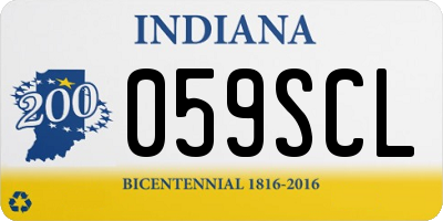 IN license plate 059SCL