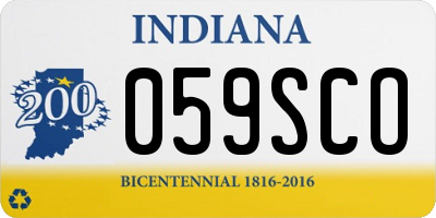 IN license plate 059SCO