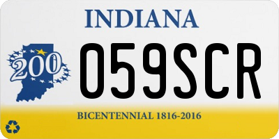IN license plate 059SCR