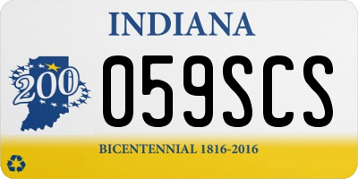 IN license plate 059SCS