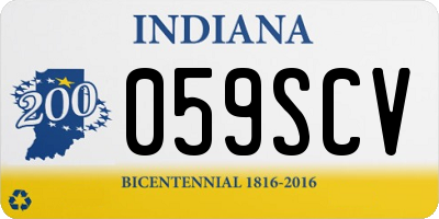 IN license plate 059SCV