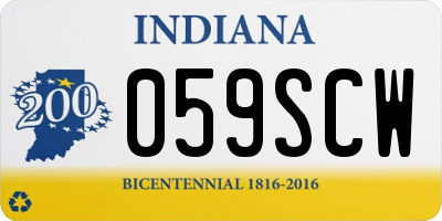 IN license plate 059SCW