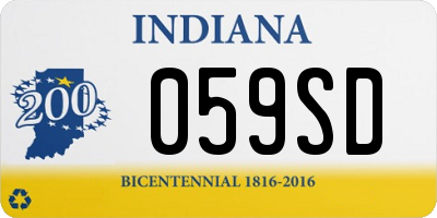 IN license plate 059SD