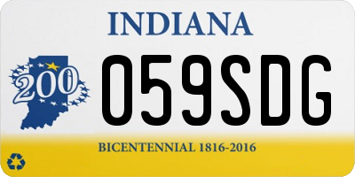IN license plate 059SDG
