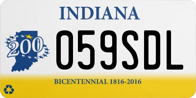 IN license plate 059SDL