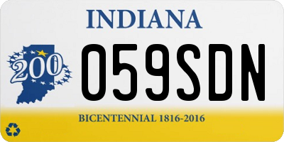 IN license plate 059SDN