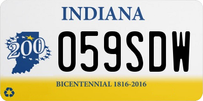 IN license plate 059SDW