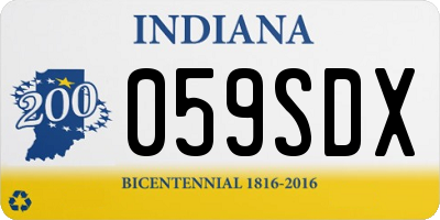 IN license plate 059SDX
