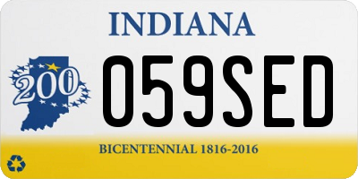 IN license plate 059SED