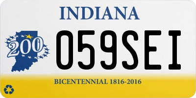 IN license plate 059SEI