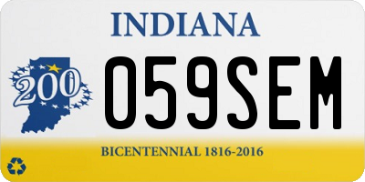 IN license plate 059SEM