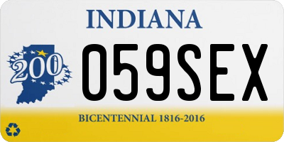IN license plate 059SEX