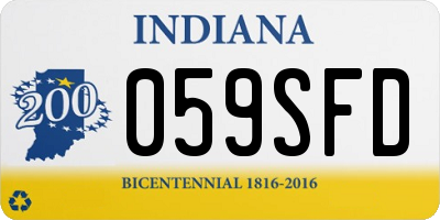 IN license plate 059SFD