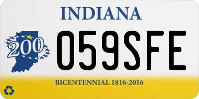 IN license plate 059SFE