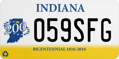 IN license plate 059SFG