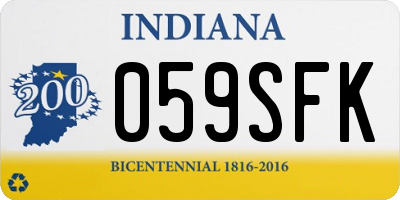 IN license plate 059SFK