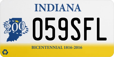 IN license plate 059SFL