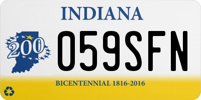 IN license plate 059SFN
