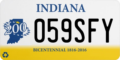 IN license plate 059SFY