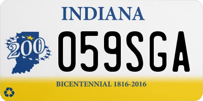 IN license plate 059SGA