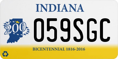 IN license plate 059SGC