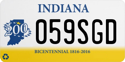 IN license plate 059SGD