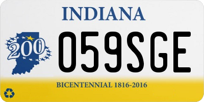 IN license plate 059SGE