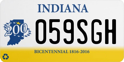 IN license plate 059SGH