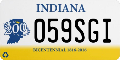IN license plate 059SGI