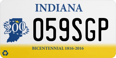 IN license plate 059SGP