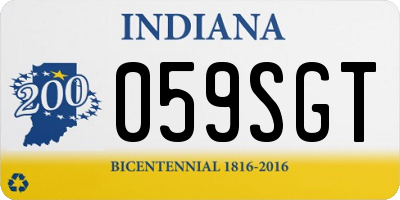 IN license plate 059SGT