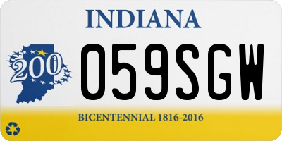 IN license plate 059SGW