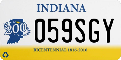 IN license plate 059SGY