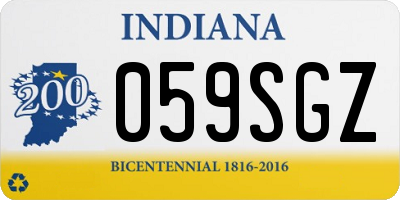 IN license plate 059SGZ
