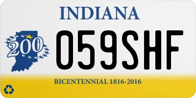 IN license plate 059SHF