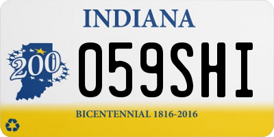 IN license plate 059SHI