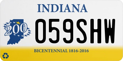 IN license plate 059SHW