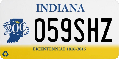 IN license plate 059SHZ