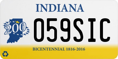 IN license plate 059SIC