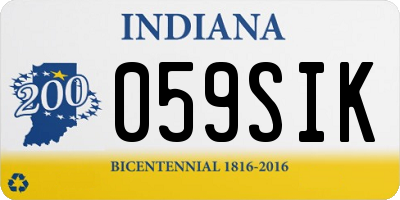 IN license plate 059SIK
