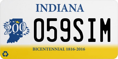 IN license plate 059SIM