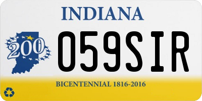 IN license plate 059SIR
