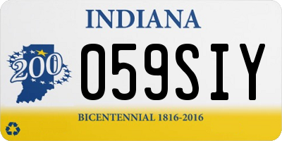 IN license plate 059SIY