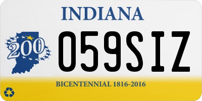 IN license plate 059SIZ