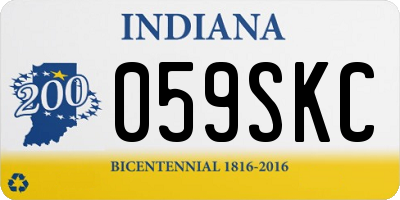 IN license plate 059SKC