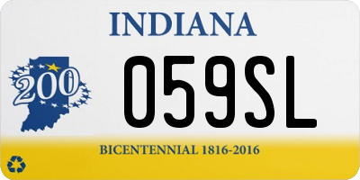 IN license plate 059SL