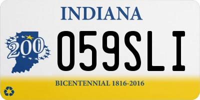 IN license plate 059SLI