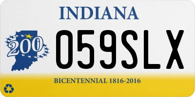 IN license plate 059SLX